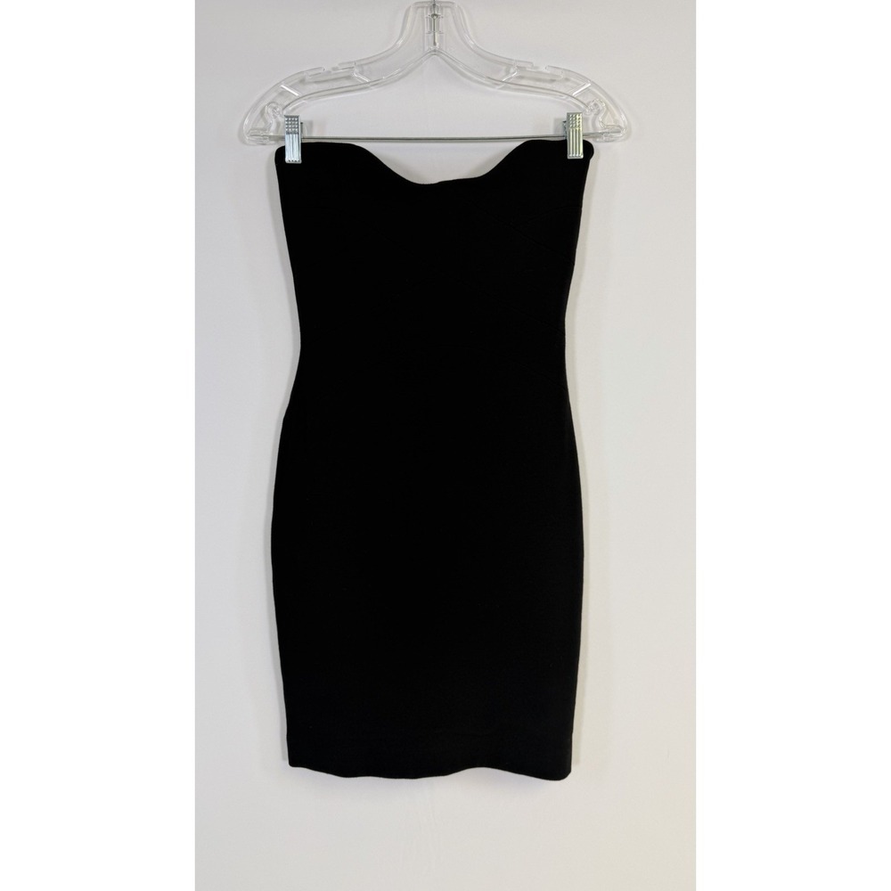 Reiss‎ Black Strapless Dress Bodycon Mini Party Cocktail USA 2 UK 6 LBD